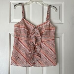 Ann Taylor LOFT Ruffle-Front Camisole, Women's 8, Straps, Hidden Side Zipper